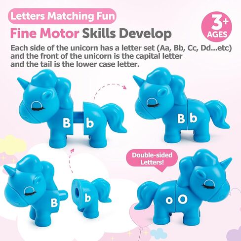 kizh Alphabet Learning Toys Matching Letter ABC Fine Motor Toy Double-Side Ice Cream Toys Preschool Learning Activities Montessori for Toddler Kids Ages 2 3 4 5 in Kuwait