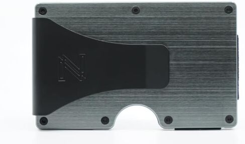 محفظة RFID من الألومنيوم للرجال-محفظة جيب معدنية معدنية نحيفة مع مقطع نقدي مدمج-حامل بطاقات متين وخفيفة الوزن مع حماية RFID (Silver ، يحمل 16 بطاقة) in Kuwait