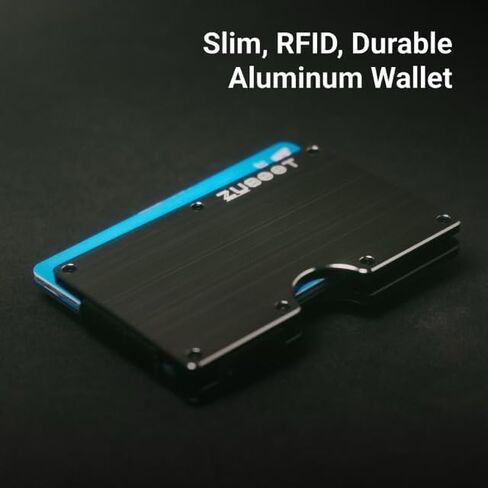 محفظة RFID من الألومنيوم للرجال-محفظة جيب معدنية معدنية نحيفة مع مقطع نقدي مدمج-حامل بطاقات متين وخفيفة الوزن مع حماية RFID (Silver ، يحمل 16 بطاقة) in Kuwait