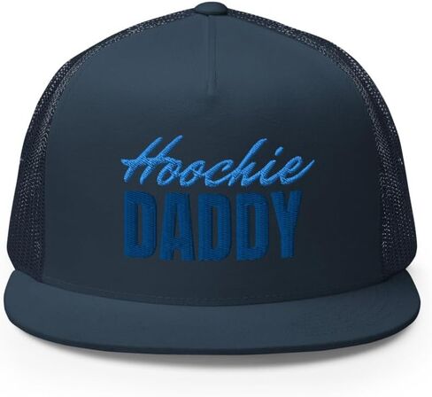 Hoochie Daddy Flat Bill Trucker Hat High Crown Adjustable Cap in Saudi Arabia