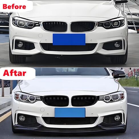 Front Bumper Lip Splitter Spoiler Compatible with BMW 4 Series 2014-2020 428i/ 430i/ 435i/ 440i/ F32/ F33/ F36/ (M Sport Models), Gloss Black 4pcs Air Chin Body Kit Exterior Accessories in Saudi Arabia