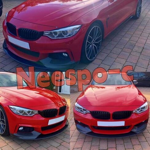 Front Bumper Lip Splitter Spoiler Compatible with BMW 4 Series 2014-2020 428i/ 430i/ 435i/ 440i/ F32/ F33/ F36/ (M Sport Models), Gloss Black 4pcs Air Chin Body Kit Exterior Accessories in Saudi Arabia