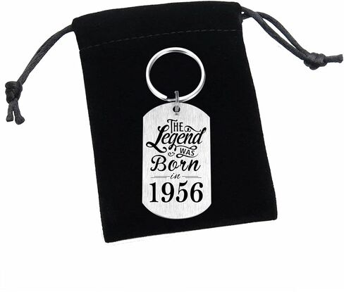 Yobent 69th Birthday Gifts for Men 1956, Happy 69th Birthday Keychain, 69 Year Old Birthday Gifts for Women, The Legend was Born in 1956 in Saudi Arabia