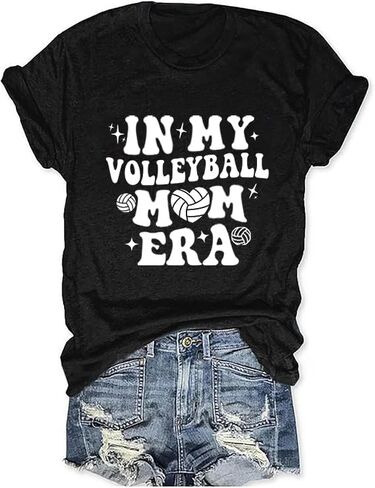 Volleyball Shirts for Women Volleyball Mom Tshirt Short Sleeve Sports Ball Casual Top Game Day Graphic Tee in Saudi Arabia