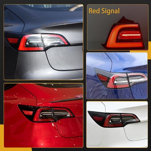 3 PIN Driver Side LED Tail Light Assembly, Rear Left Brake Outside Tail Lamp, for Tesla Model 3 2017 2018 2019 2020, OE# 1077397-00-H, 1077397-00-F, 1077397-00-G, 1077397 in Kuwait