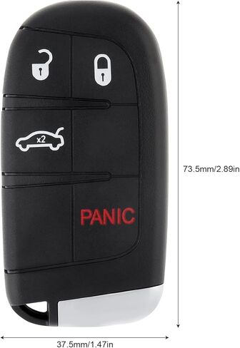 Key FOB Cover Case Placed For Chrysler 300 ، Dodge Charger ، Challenger ، Dart - 4 Button Remote بدون مفتاح. in Saudi Arabia