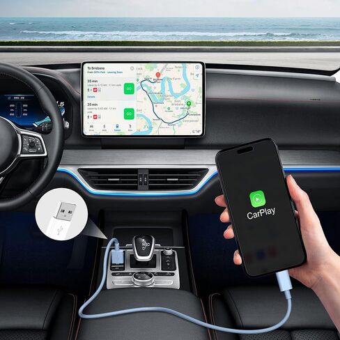 Car iPhone Carplay Cable, Car Charger Cord, USB A to Lightning Cable Fast Charging & Data Transfer for iPhone 14/13/12/11 Pro Max XR XS X 8 7 6 Plus SE Charger Car Charging Cable 3ft Tangle-Free in Saudi Arabia