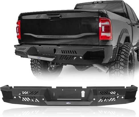 Hooke Road Ram Steel Rear Bumper for 2019-2024 Dodge Ram 2500 Offroad Back Bumper w/LED Lights in Saudi Arabia