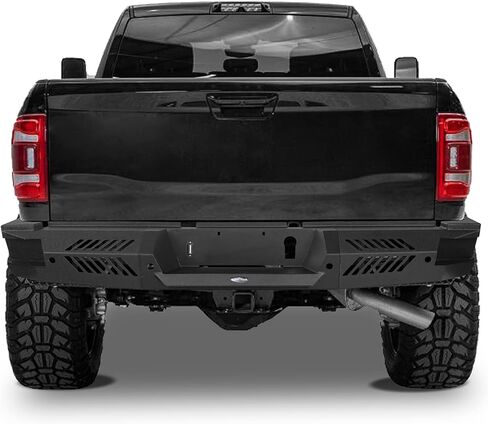 Hooke Road Ram Steel Rear Bumper for 2019-2024 Dodge Ram 2500 Offroad Back Bumper w/LED Lights in Saudi Arabia