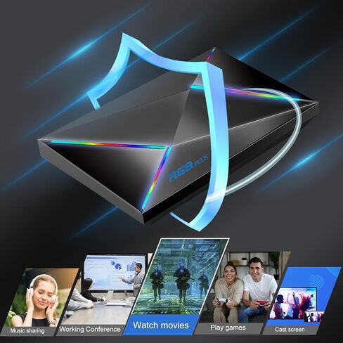 Android 14.0 TV Box, 2025 Android TV Box Octa-core Cortex A55N CPU WIFI6 1000M Ethernet 8K HD TV Box Android 14 OS with 4GB 32GB Support BT5.0 Dual-WiFi 2.4G/5G USB3.0 H.265 3D 4K 8K TV Android Box in Saudi Arabia