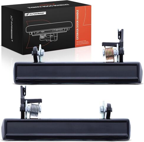A-Premium Outside Exterior Door Handles Compatible with Buick Regal 1984-1987 & Chevrolet Monte Carlo 1983-1988 & Pontiac Grand Prix 1986-1986, Smooth Black, 2-PC Set, Front Driver & Passenger Side in Saudi Arabia
