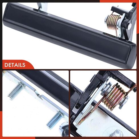 A-Premium Outside Exterior Door Handles Compatible with Buick Regal 1984-1987 & Chevrolet Monte Carlo 1983-1988 & Pontiac Grand Prix 1986-1986, Smooth Black, 2-PC Set, Front Driver & Passenger Side in Saudi Arabia