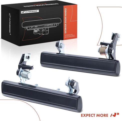 A-Premium Outside Exterior Door Handles Compatible with Buick Regal 1984-1987 & Chevrolet Monte Carlo 1983-1988 & Pontiac Grand Prix 1986-1986, Smooth Black, 2-PC Set, Front Driver & Passenger Side in Saudi Arabia