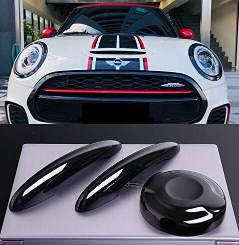 UNICUS Direct Fit Combo Petrol Gas Cap & Door Handle Covers w/o Comfort Access (No Push Button) Compatible with MINI Cooper SD F56 14-on F57 15-on (GLOSS BLACK) in Saudi Arabia