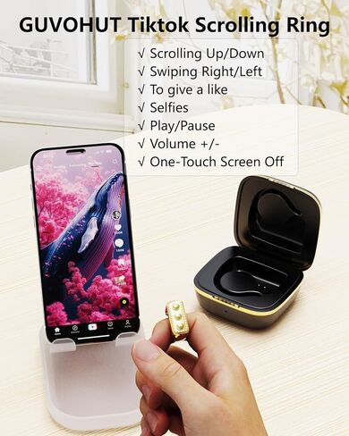 Tiktok Scrolling Ring لـ iPhone ، صفحة Bluetooth Turner لـ iPad/kindle App/iPhone/Android ، التحكم عن بُعد لـ Tiktok (Pink) in Kuwait