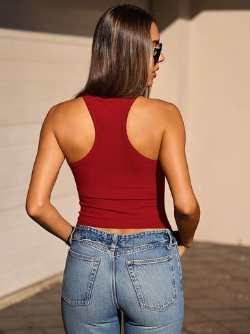 Missufe Racerback Crop Tank Tops for Women U Neck Dibbed Summer Summer 2025 Camisole Process in Saudi Arabia