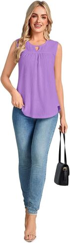 Sunnegoo Womens Summer Tank Tops بلا أكمام قمصان عارضة غير رسمية تتناسب in Kuwait