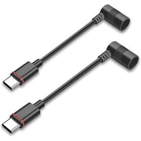 2PCS Barrel Plug to USB-C Adapter for Ring USB C Outdoor Cameras, Barrel Adapter Compatible with Ring Solar Panel for Stick Up Cam and Spotlight Cam Pro, Black in Kuwait