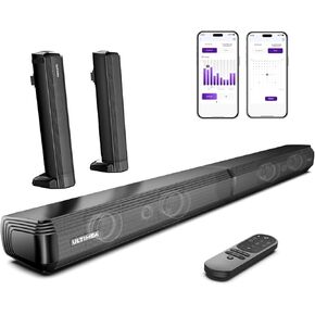 ULTIMEA 2.2ch Sound Bar for Smart TV, Peak Power 100W, 2-in-1 Detachable Sound Bar for TV, Bluetooth 5.3 TV Soundbar, 3 EQ Modes, BassMX Technology, HDMI-ARC/Opt/AUX, Wall Mount, Apollo S40 in Kuwait