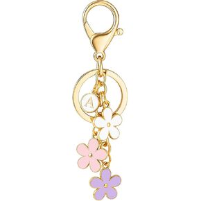 Fashion Keychain for Women Cute Stainless Steel Keychain Initial Letter Keys Charm Gifts in Saudi Arabia