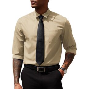 COOFANDY Mens Business Dress Shirt Casual Button Down Long Sleeve Shirts Regular Fit Solid in Kuwait