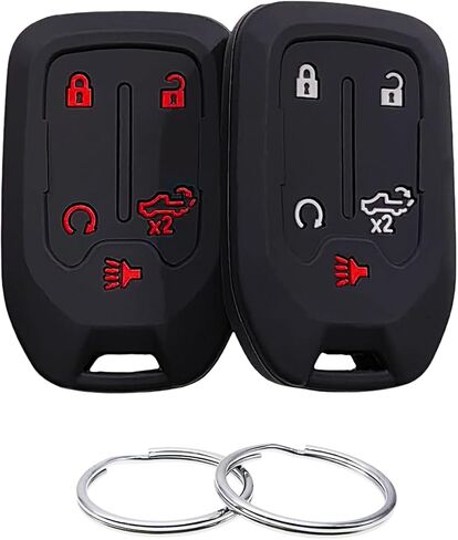 Silicone Rubber Key Fob Cover Compatible with 2019 2020 2021 Chevrolet Silverado 1500 Silverado 2500 HD Silverado 3500 HD GMC Sierra 1500 Sierra 2500 HD Sierra 3500 HD HYQ1EA in Kuwait
