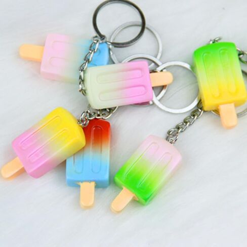 Toyvian 14pcs Creative Keychains Adorable Gradient Ice Cream Key Ring Pendants for Bags Crafts Multipurpose Hanging Ornaments with Workmanship in Saudi Arabia