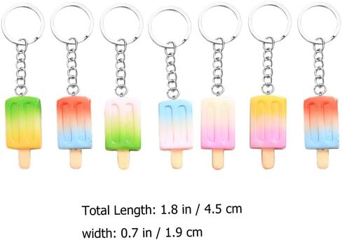 Toyvian 14pcs Creative Keychains Adorable Gradient Ice Cream Key Ring Pendants for Bags Crafts Multipurpose Hanging Ornaments with Workmanship in Saudi Arabia