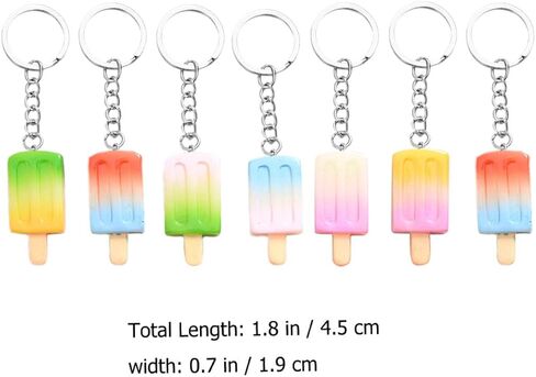 Toyvian 14pcs Creative Keychains Adorable Gradient Ice Cream Key Ring Pendants for Bags Crafts Multipurpose Hanging Ornaments with Workmanship in Saudi Arabia