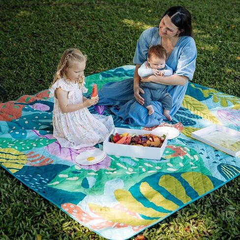 Picnic Rug - Waterproof & Sandproof Picnic Blanket for Beach, Camping & Outdoors - Machine Washable, Lightweight, Foldable & Portable - Flamingo-A-Go-Go Design (Jumbo) in Saudi Arabia