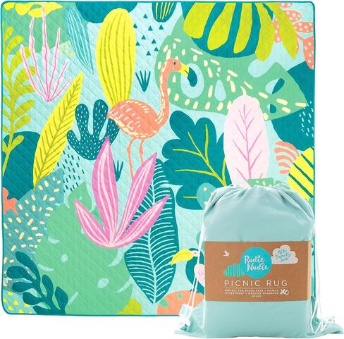 Picnic Rug - Waterproof & Sandproof Picnic Blanket for Beach, Camping & Outdoors - Machine Washable, Lightweight, Foldable & Portable - Flamingo-A-Go-Go Design (Jumbo) in Saudi Arabia