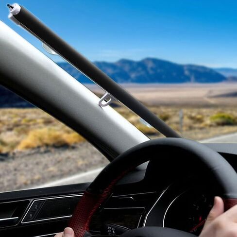 AmoSfun قابلة للسحب سيارة Sunshade 49 × 18 بوصة كوب شفط الزجاج الأمامي حماية الأشعة فوق البنفسجية للأشعة فوق البنفسجية للسائقين سهلة في التثبيت in Saudi Arabia