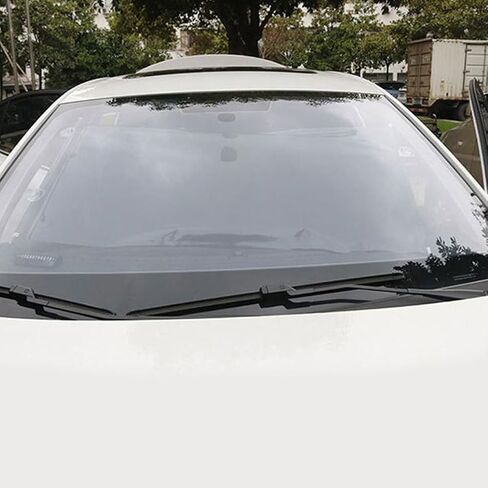 AmoSfun قابلة للسحب سيارة Sunshade 49 × 18 بوصة كوب شفط الزجاج الأمامي حماية الأشعة فوق البنفسجية للأشعة فوق البنفسجية للسائقين سهلة في التثبيت in Saudi Arabia