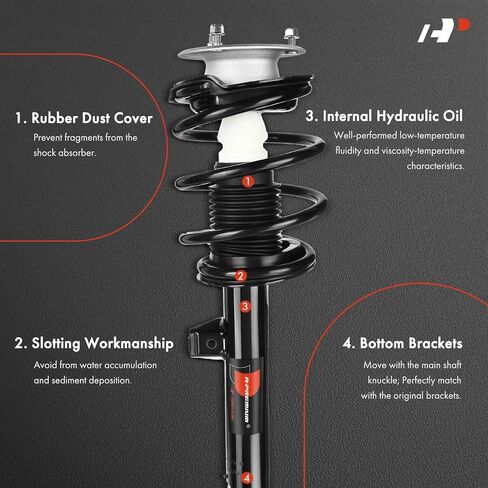 A-Premium Front Complete Strut & Coil Spring Assembly Compatible with BMW E46 325xi, 330xi, 2001-2002, 2-PC Set in Saudi Arabia