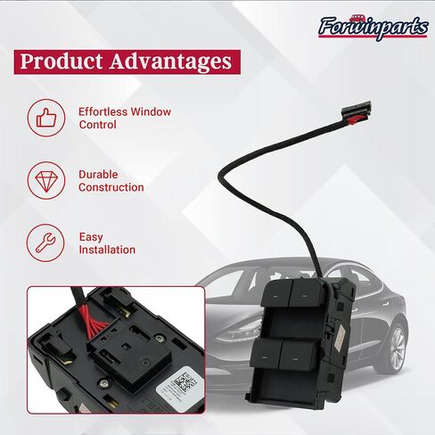 Tesla Model 3 Window Switch Driver Side Power Window Switch for Tesla Model 3 M3 2016 2017 2018 2019 2020 1081037-01-F 1081037-01-D 108103701F 108103701D with Wire in Kuwait