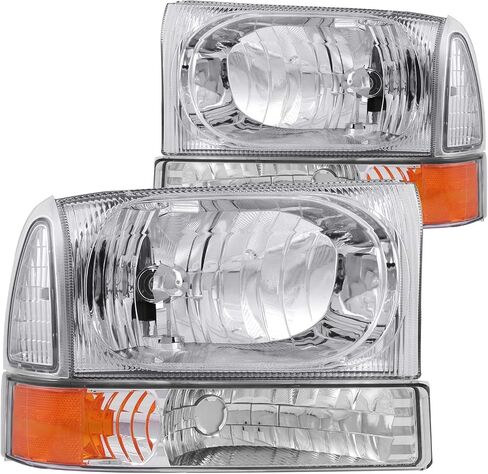 Anzo USA 111081 Ford Chrome with Corner Amber Headlight Assembly - (Sold in Pairs) in Saudi Arabia