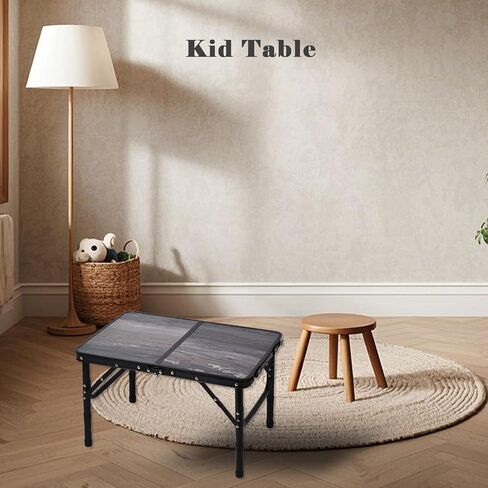 Aluminum Foldable Table Portable Pinic Table Lightweight,3 Adjustable Height Table Small Card Table with Carry Handle for Outdoor Indoor (Black, 15.75" D x 23.6" W x 23.6" H) in Saudi Arabia