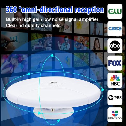 RV TV Antenna Amplified Digital HD TV Antenna with Long Range Reception for All Clear HDTV Channels,Easy Installation - for Camper, RV Trailer Truck Caravan Boat (Magnetic Base-W) in Saudi Arabia