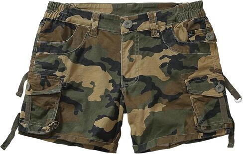 شورتات البضائع للنساء العصرية العالية العالية فائدة الصيف التمدد قطعت السراويل القصيرة مع جيوب السوستة in Kuwait