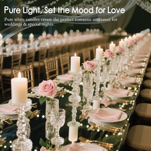White Pillar Candles - 12 Packs Unscented Wax Pillar Candle, Long-Lasting 30 Hour Burn Time, 2x4 Inch, Elegant Decorative White Candles for Weddings, Centerpiece, Home Decor in Kuwait