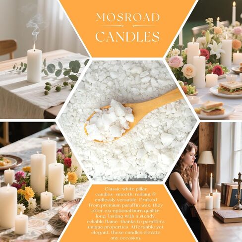 White Pillar Candles - 12 Packs Unscented Wax Pillar Candle, Long-Lasting 30 Hour Burn Time, 2x4 Inch, Elegant Decorative White Candles for Weddings, Centerpiece, Home Decor in Kuwait