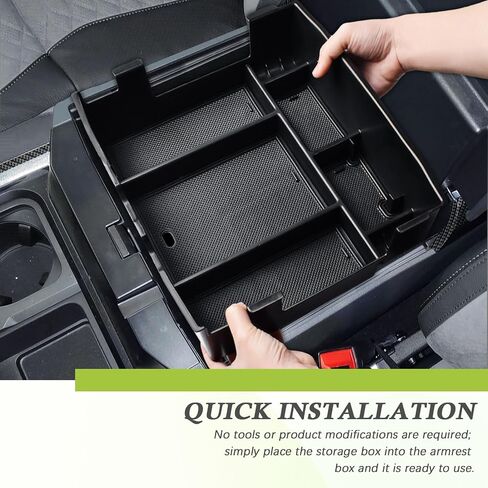 Center Console Organizer Compatible with 2023-2025 Ford F250 F350 F450 F550 Accessories, Interior Middle Armrest Storage Box Compartment Insert Tray (Full Console w/Bucket Seats ONLY), Black in Saudi Arabia