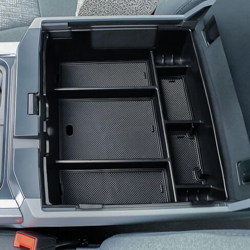 Center Console Organizer Compatible with 2023-2025 Ford F250 F350 F450 F550 Accessories, Interior Middle Armrest Storage Box Compartment Insert Tray (Full Console w/Bucket Seats ONLY), Black in Saudi Arabia