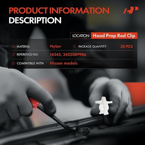 A -premium 20pcs نايلون دعامة دعامة الدعم دعم مقاطع الاحتفاظ بمقاطعات متوافقة مع نيسان ألتيما ، روغ ، سينترا ، بالعكس in Saudi Arabia