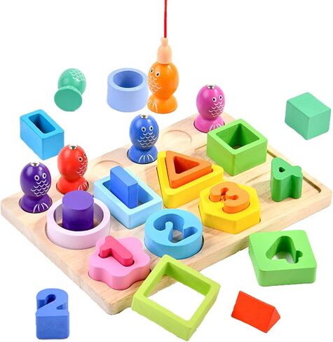 Sorting Toys for 1 2 3 4 Years Old, Montessori Toys Stacking Toys Wooden Blocks for Toddlers Preschool Motor Skills Toys Birthday Chirstmas Gift in Saudi Arabia