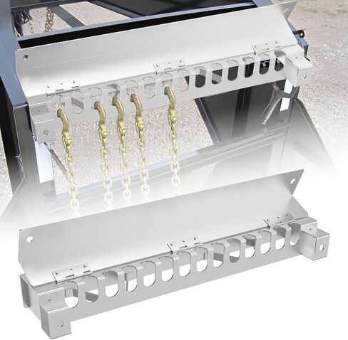 24" Heavy Duty Bolt-On Trailer Chain Retainer, Secures up to 14 Chains or Loading Clips, Durable Trailer Frame Attachment Chain Retainer, Upgraded Mirror Steel in Kuwait