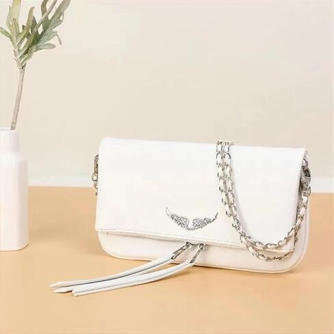 Shoulder Chain Crossbody Bag, Fashion Simple Women's Bag, Shoulder Leather Bag (Black) in Saudi Arabia