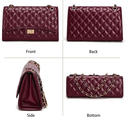 Quilted Crossbody Bag for Women Trendy Ladies Shoulder Bag Leather Cross Body Purses Clutch Bag with Chain Strap in Saudi Arabia