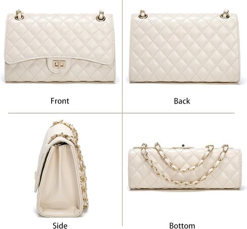 Quilted Crossbody Bag for Women Trendy Ladies Shoulder Bag Leather Cross Body Purses Clutch Bag with Chain Strap in Saudi Arabia