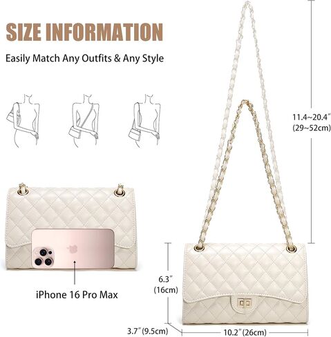 Quilted Crossbody Bag for Women Trendy Ladies Shoulder Bag Leather Cross Body Purses Clutch Bag with Chain Strap in Saudi Arabia